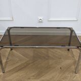 Table basse en verre fumé des années 70
