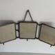 Art Deco 3 Nickel-plated glass covers Table or wall mirror, 1940s, Italy