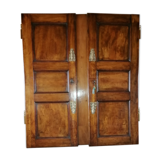 Old walnut wardrobe doors, with rack closure