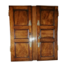 Portes d'armoire ancienne noyer, avec fermeture à crémaillère