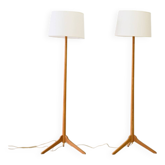 Pair of vintage oak lamps attib. to Carl Malmsten