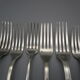 6 antique silver metal forks mismatched for a chic table