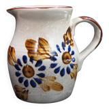 Small stoneware water pot with floral pattern