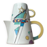 Teapot or coffee pot with cup from the German postmodern VIP collection by Seltmann Weiden, set of 2.