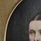 Portrait, oil on canvas of a young woman, signed Louis Joseph Digout, 19th century.