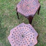 2 antique red stools