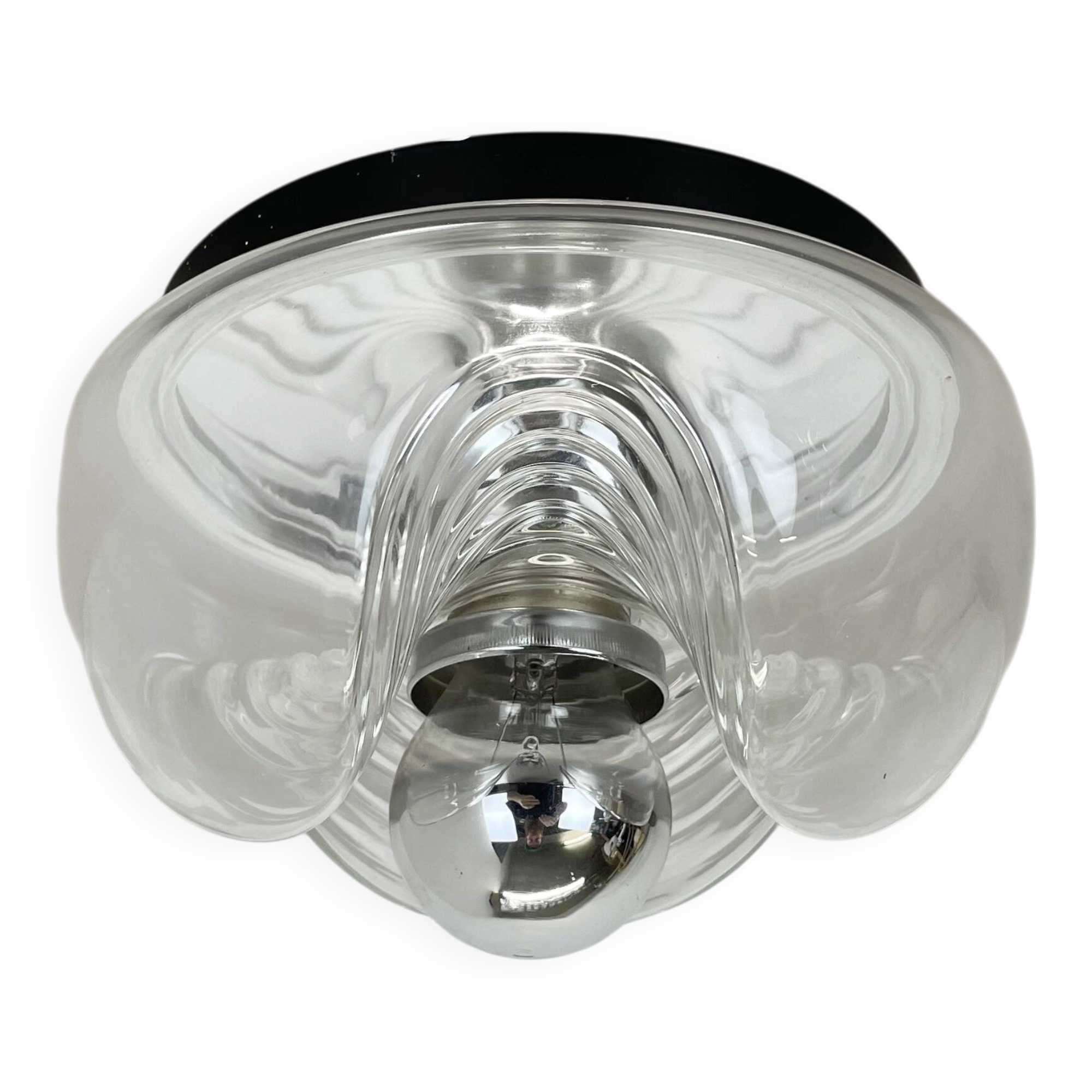 22cm "Wave" Wall Ceiling Light by Koch and Lowy, Peill & Putzler, Germany