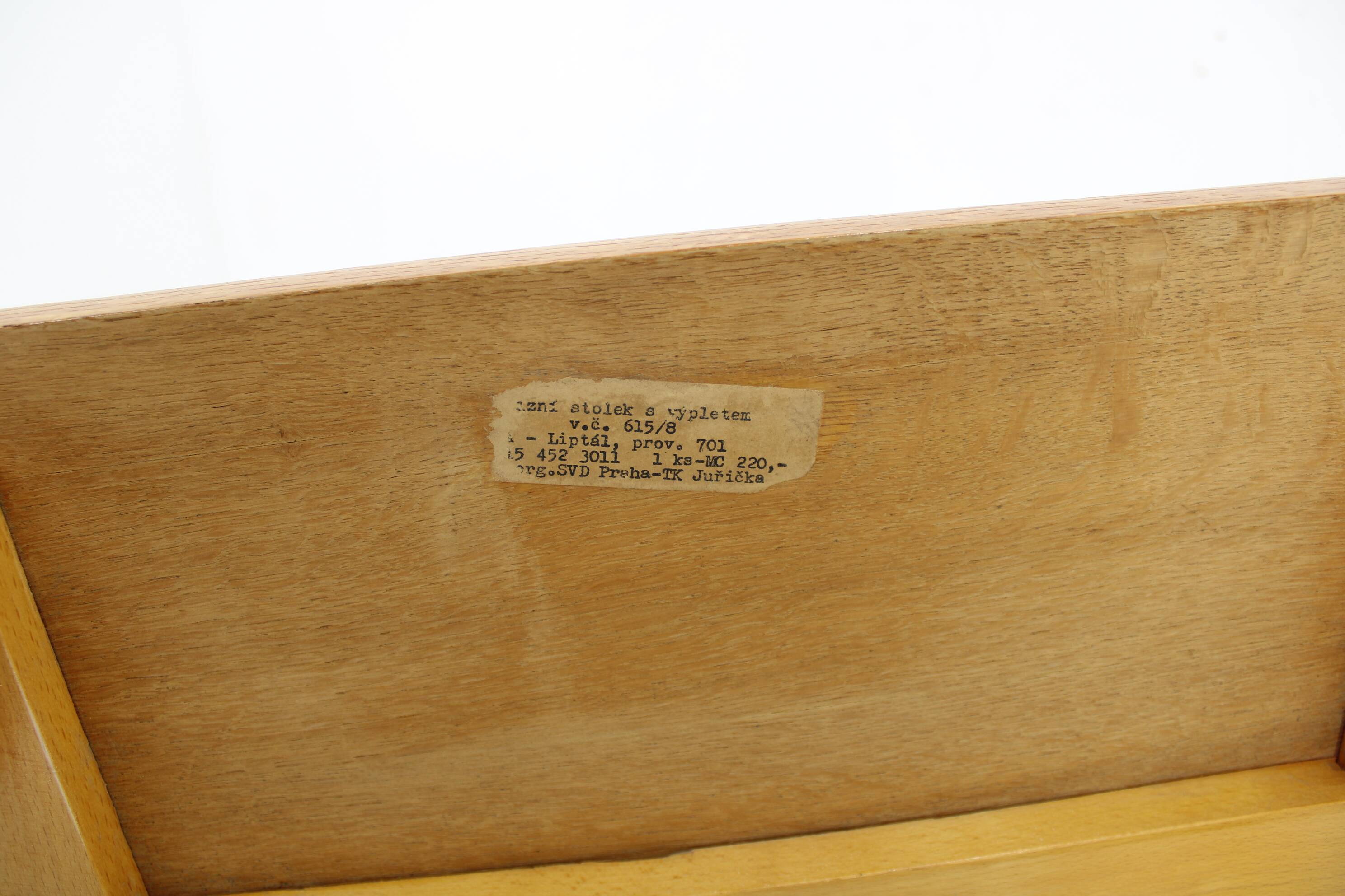 1960s Oak Side/Coffee Table, Czechoslovakia