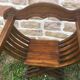 Fauteuil Dagobert ou curule pliant en noyer