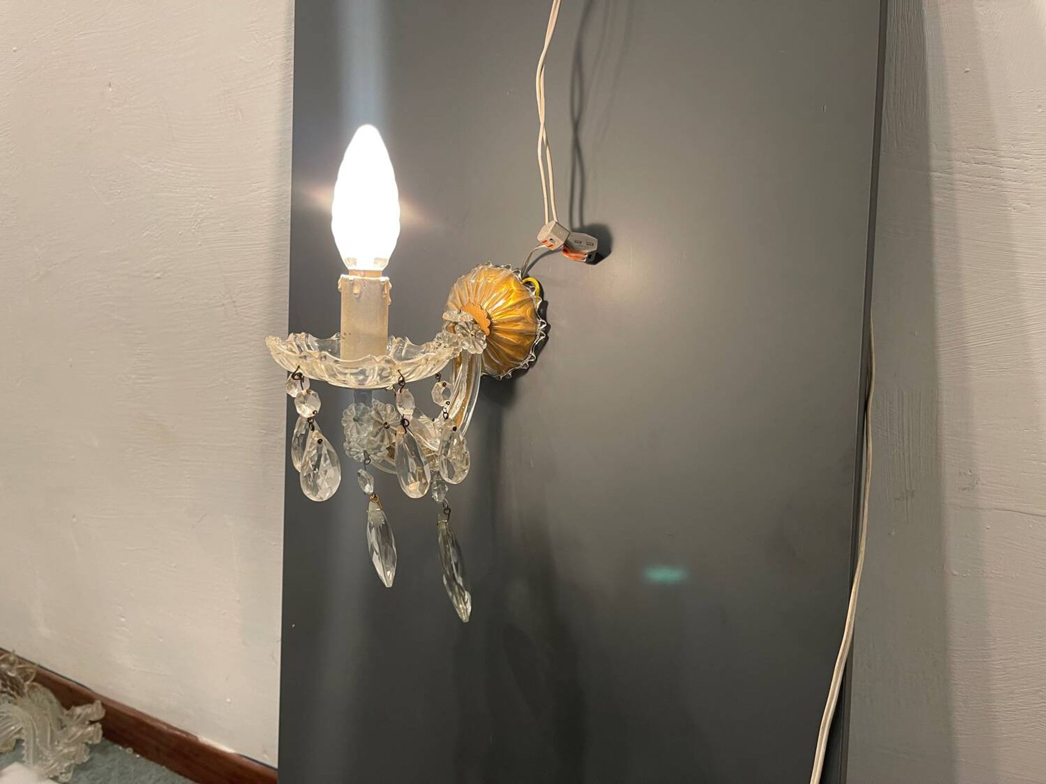 Crystal Maria Teresa Sconces Set of 3 1950’s
