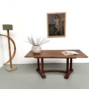 Table de repas ou bureau Art Déco en chêne et hêtre – Années 1930
