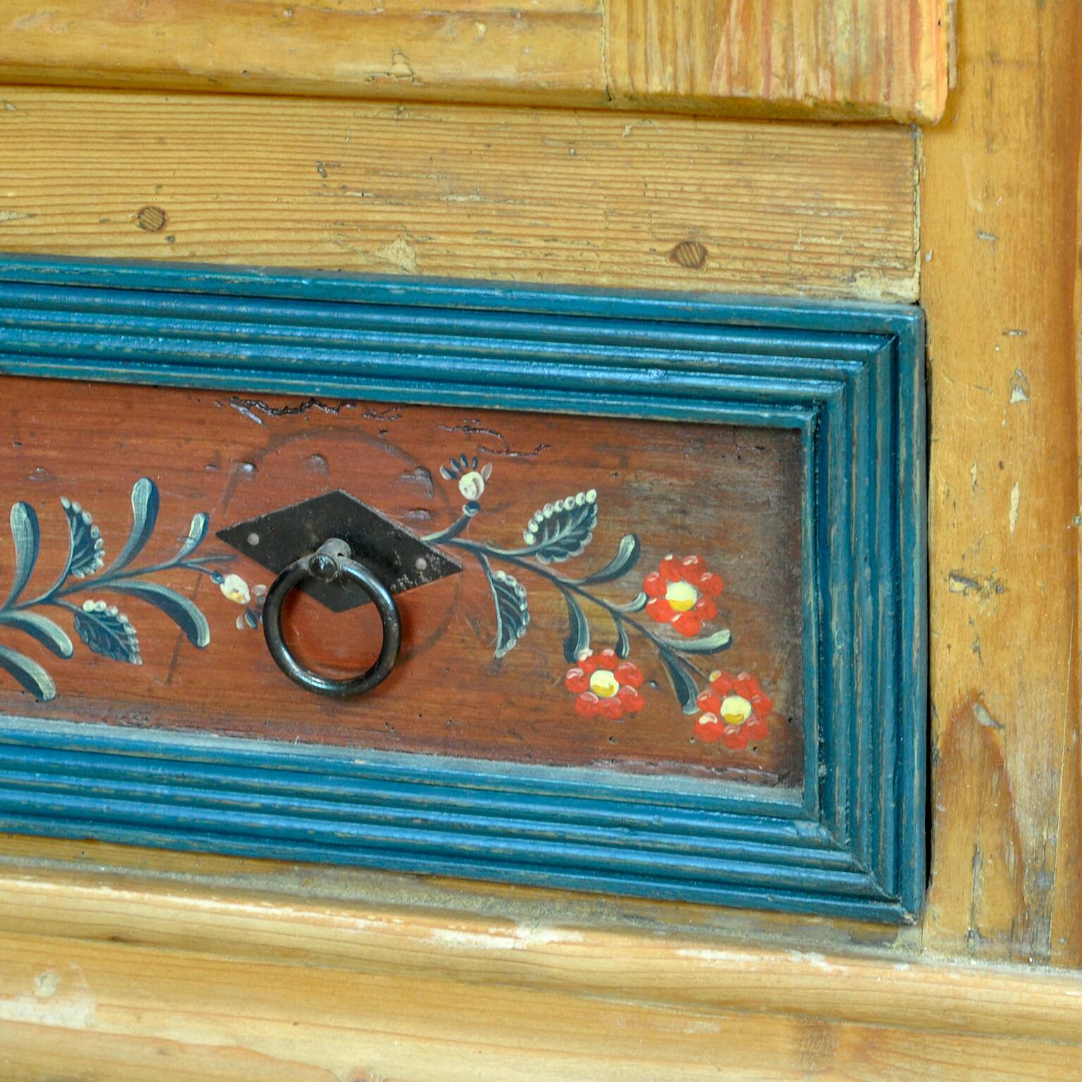 Antique German Hand Painted Cabinet, circa 1850