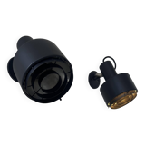 Pair of vintage Louis Poulsen wall lights, black lacquered metal, Denmark 1970s