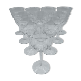 Verres à eau cristal Art déco