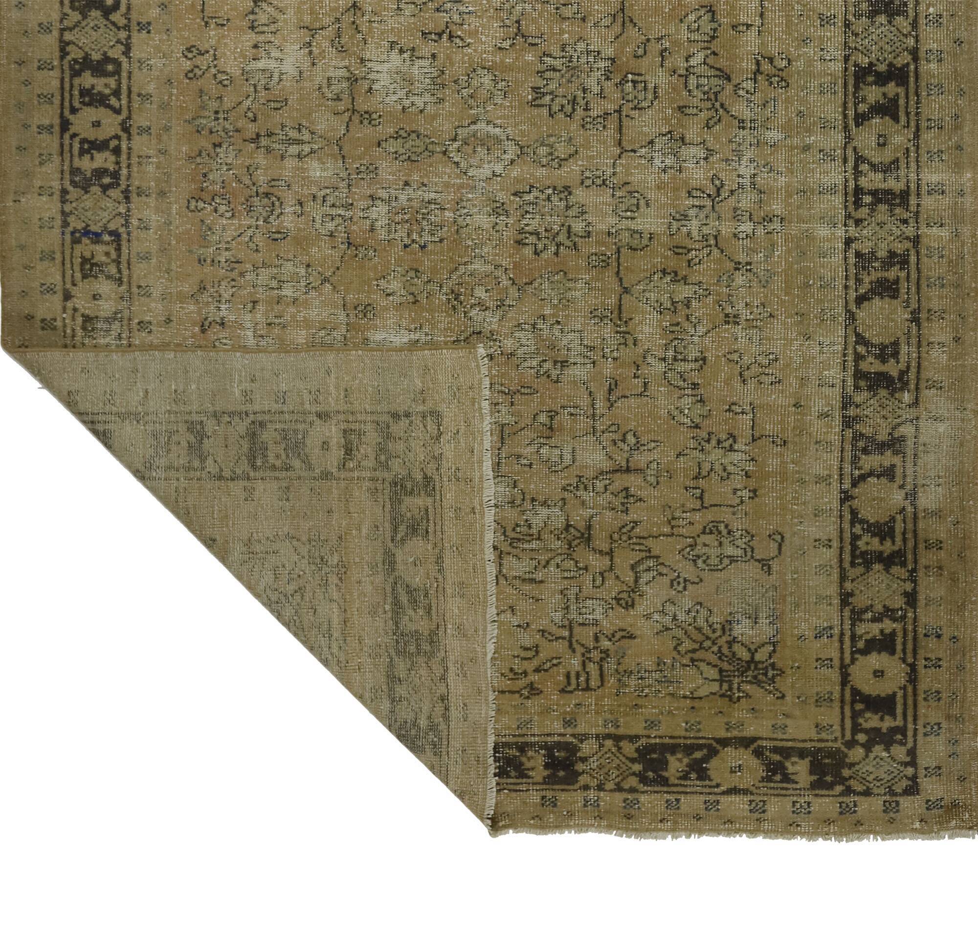 Turkish Anatolian Handmade Vintage Rug 233 cm x 180 cm