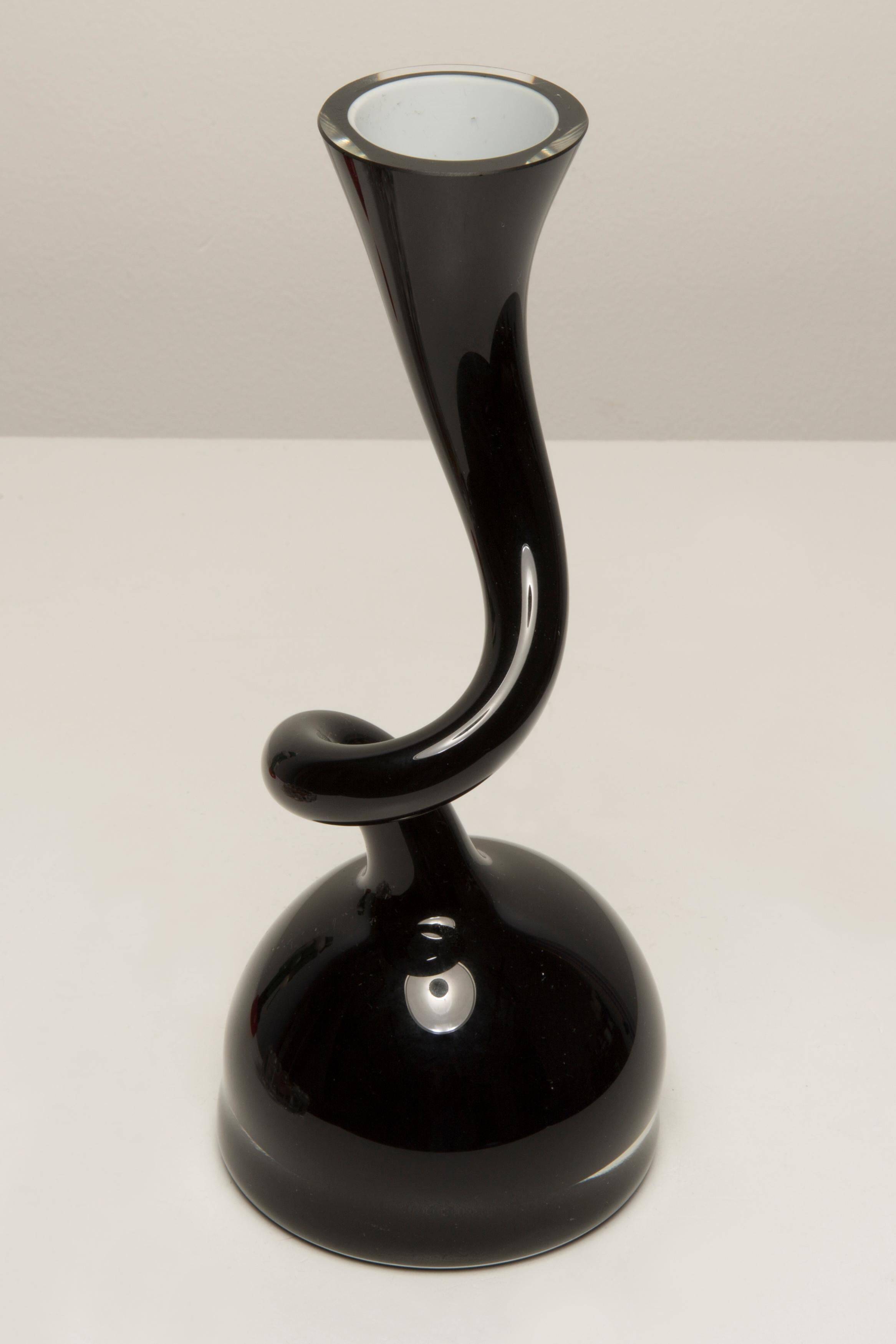 Small black artistic vase, mid-century, Europe, 1960s.