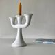 Chandelier with 3 branches in white ceramic Guldkroken Sweden – Vintage