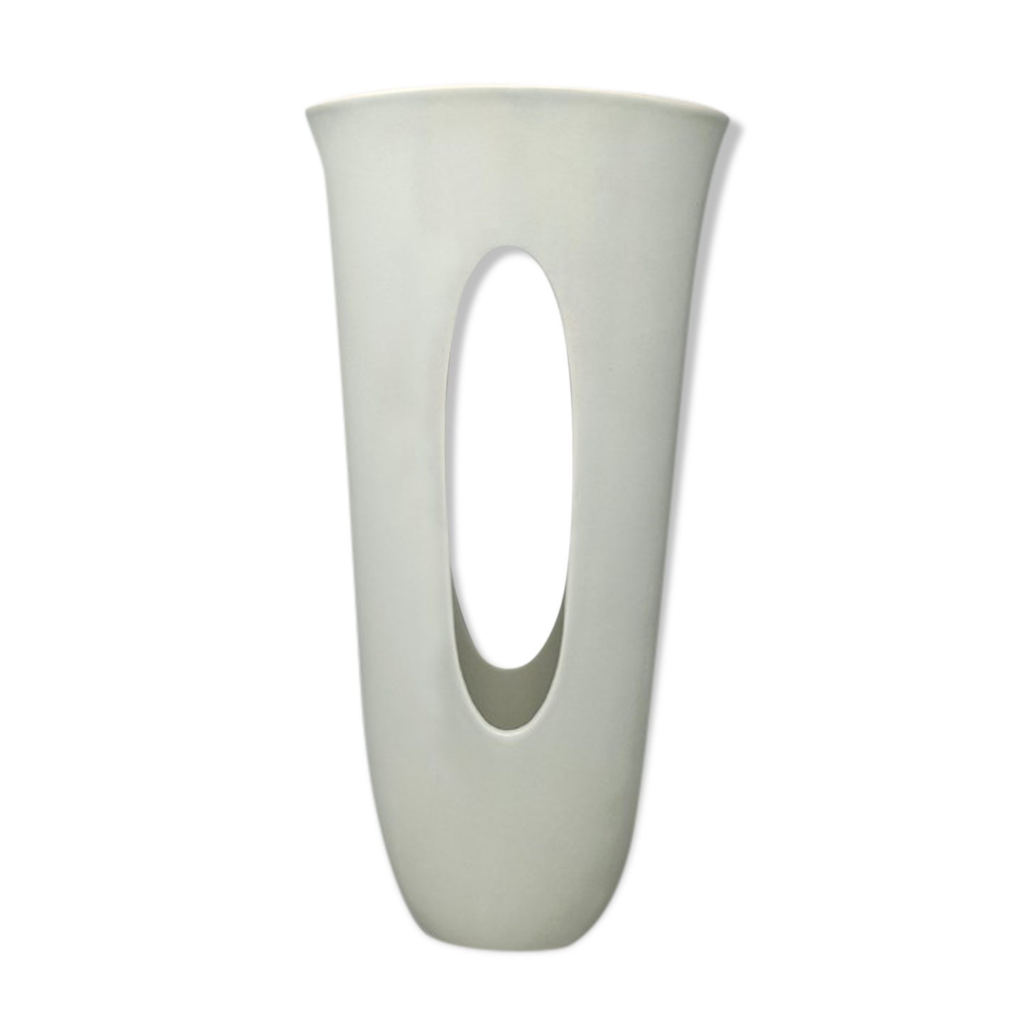 1970s Aqua Green Ceramic Vase. Made in Italy