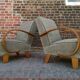 Pair of armchairs by Jindrich Halabala for Thonet 1950. Art deco