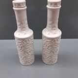 2 white porcelain bottles sargadelos o castro vintage