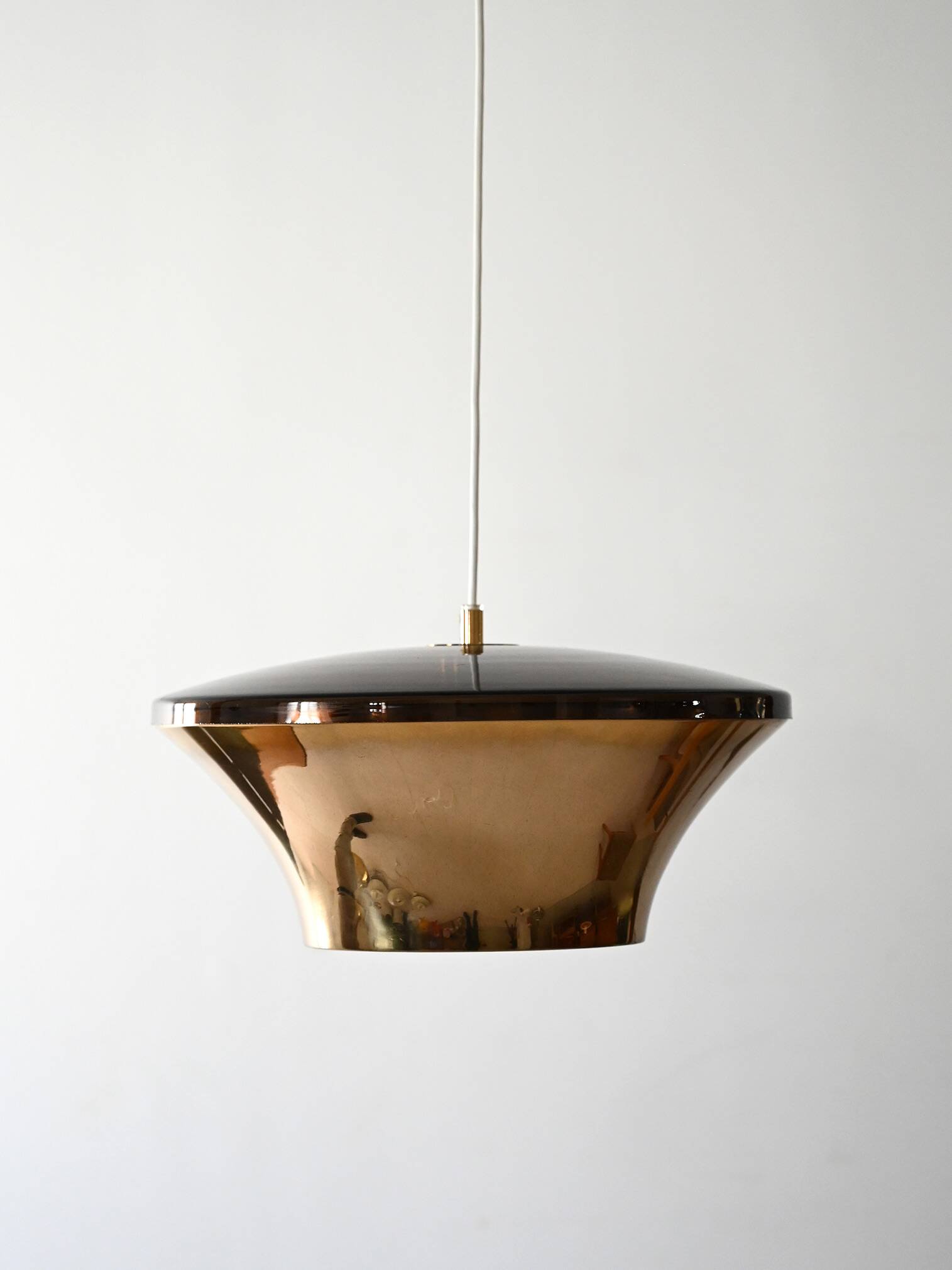 1970s Scandinavian brass ceiling lamp