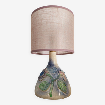 Handcrafted table lamp with glazed stoneware