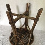 Vintage brown rattan tabout