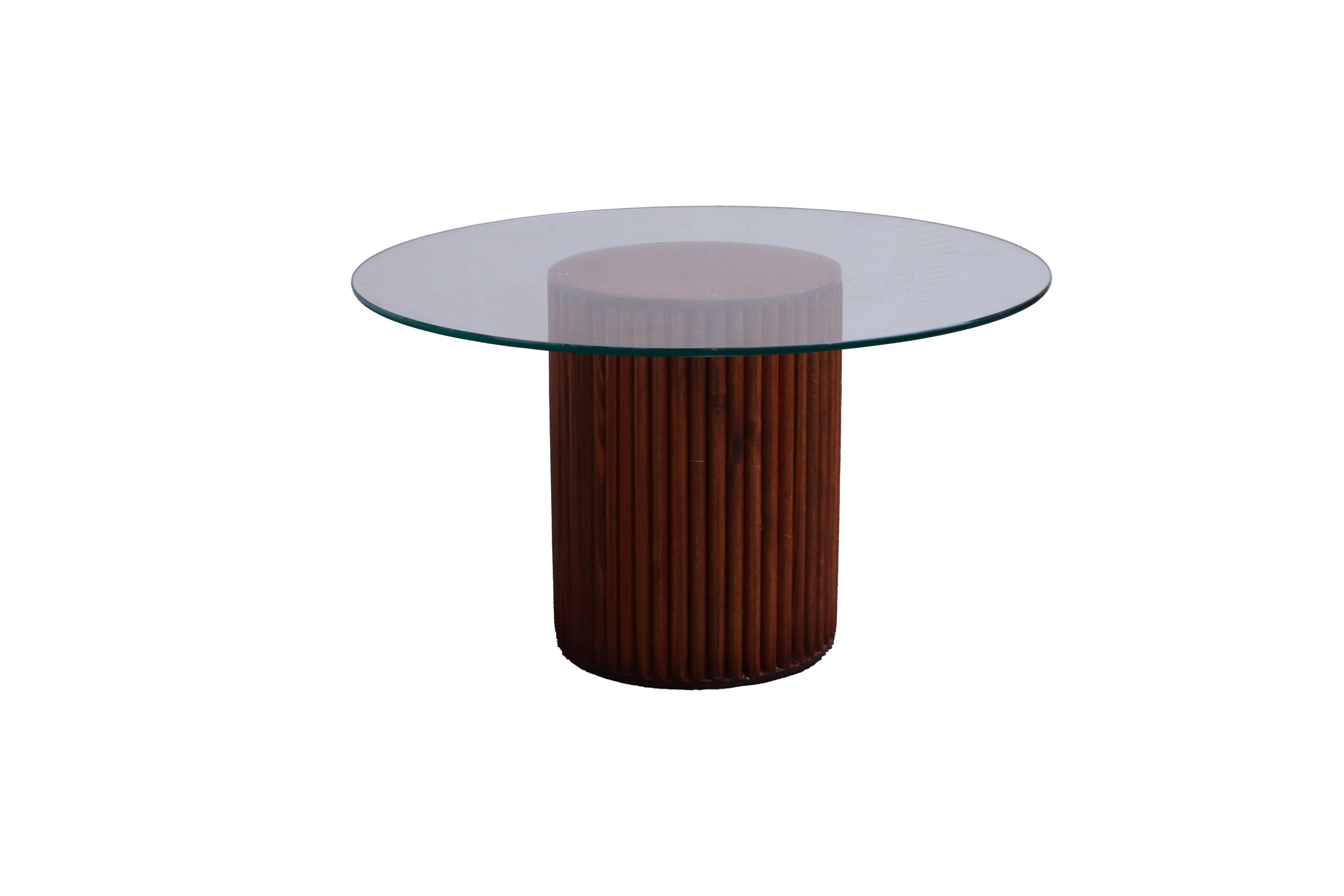 Wooden coffee table and 70cm glass top