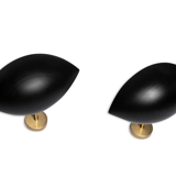 Pair Applyblack Wall Shell Style 1960's