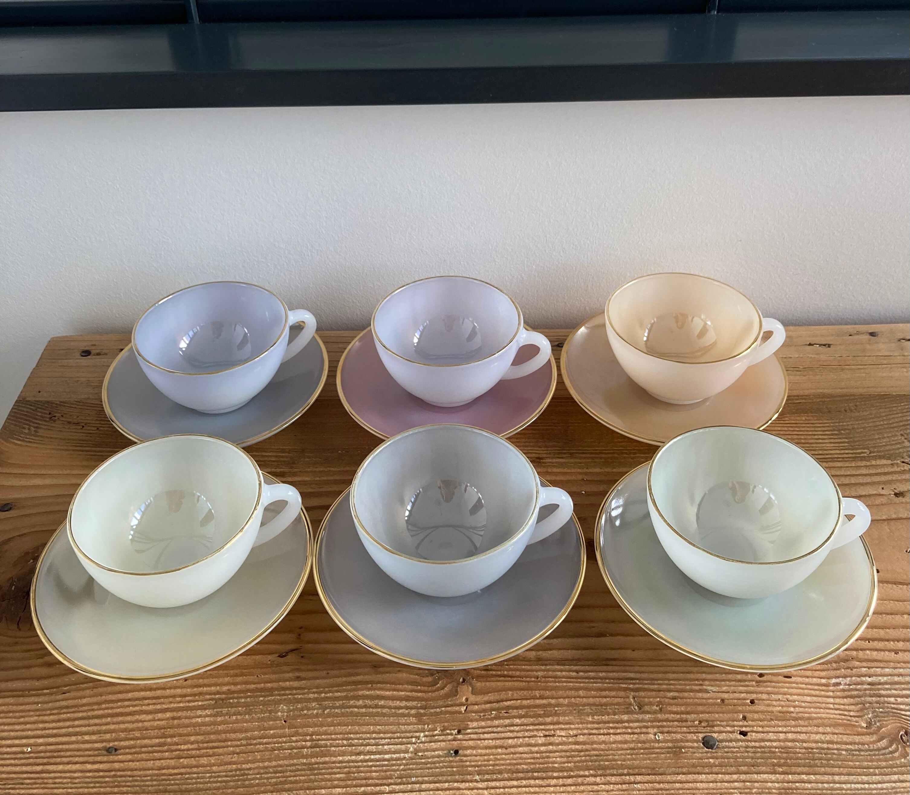 Coffee set 6 cups Harlequin Arcopal