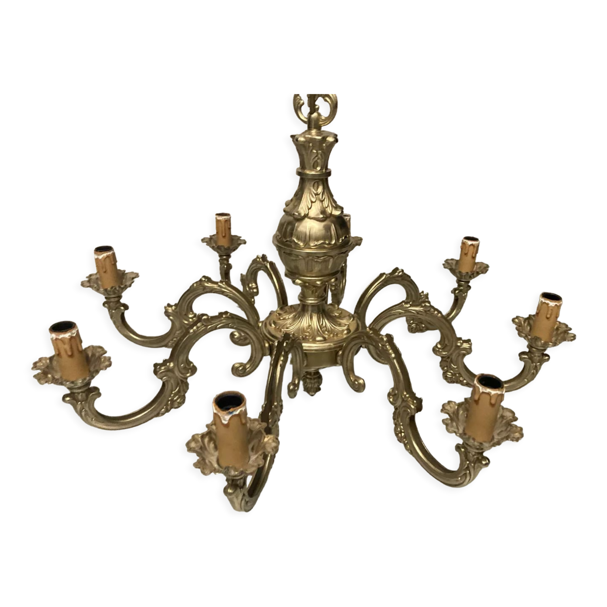 8-branch bronze chandelier