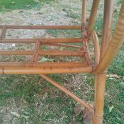 Table basse ancien en rotin vintage