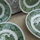 6 assiettes creuses Adams English Scenic vert