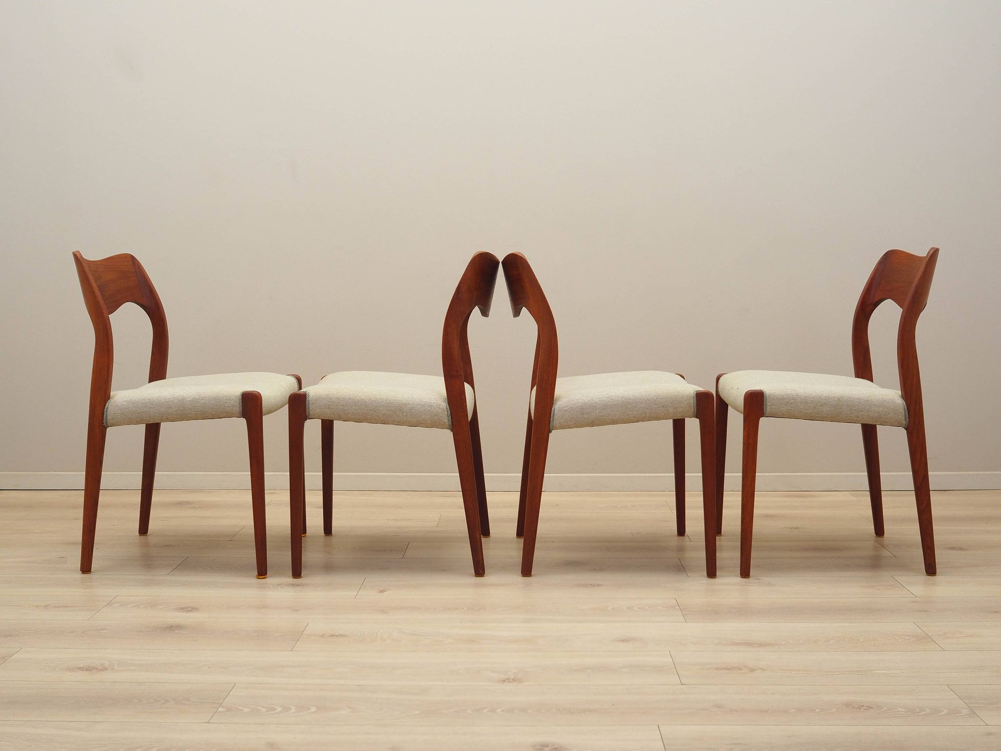 Set of four teak chairs, Danish design, 1960s, designer: Niels Otto Møller
