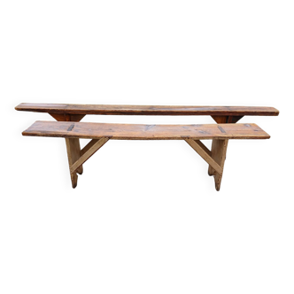 2 old pine benches