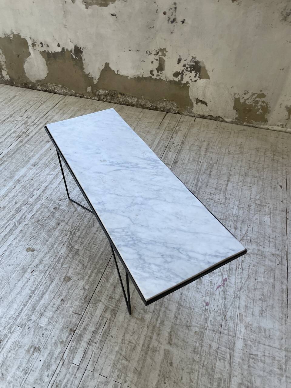 50s coffee table in metal and marble