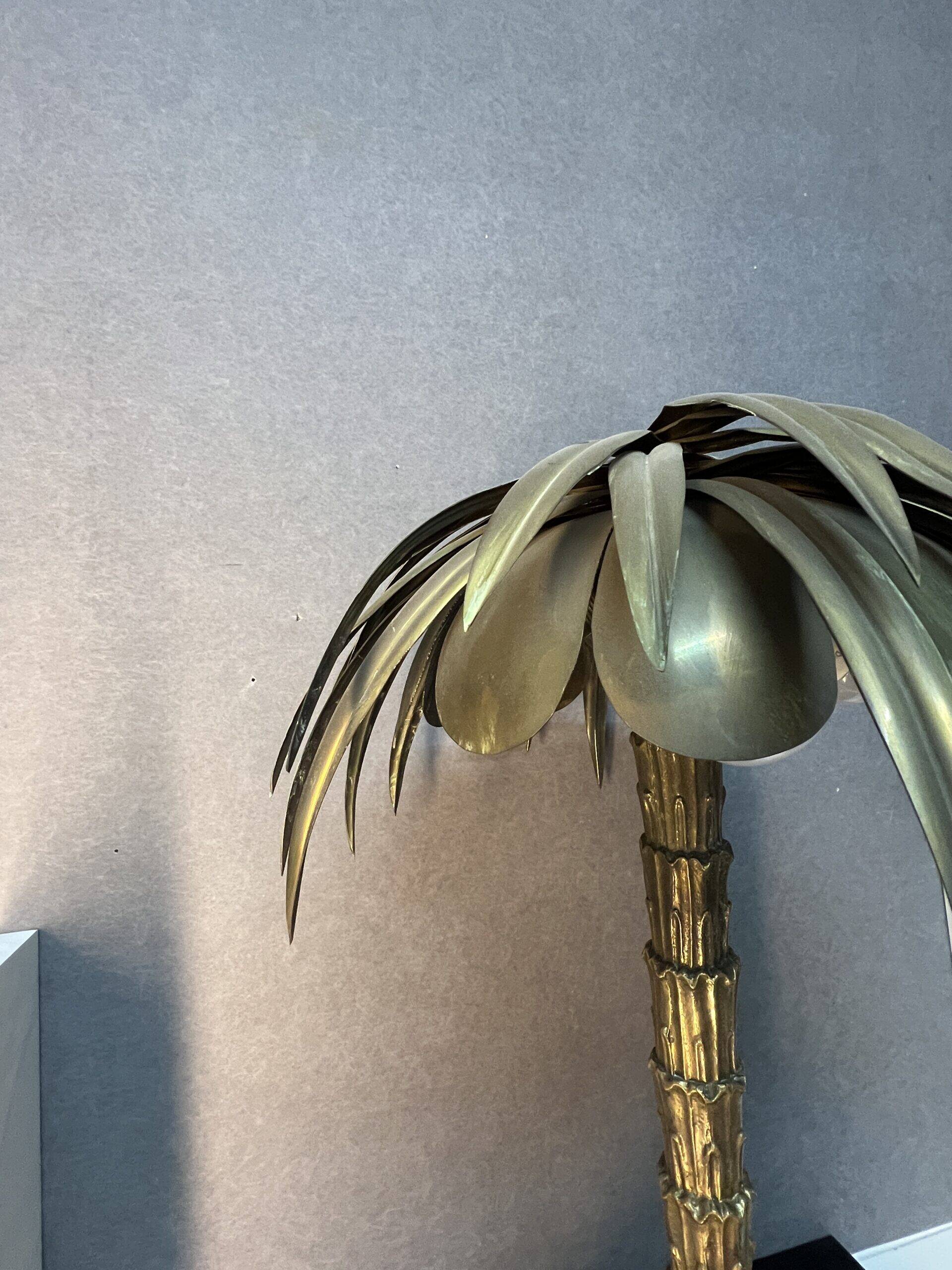 Palm tree lamp  bronze and brass