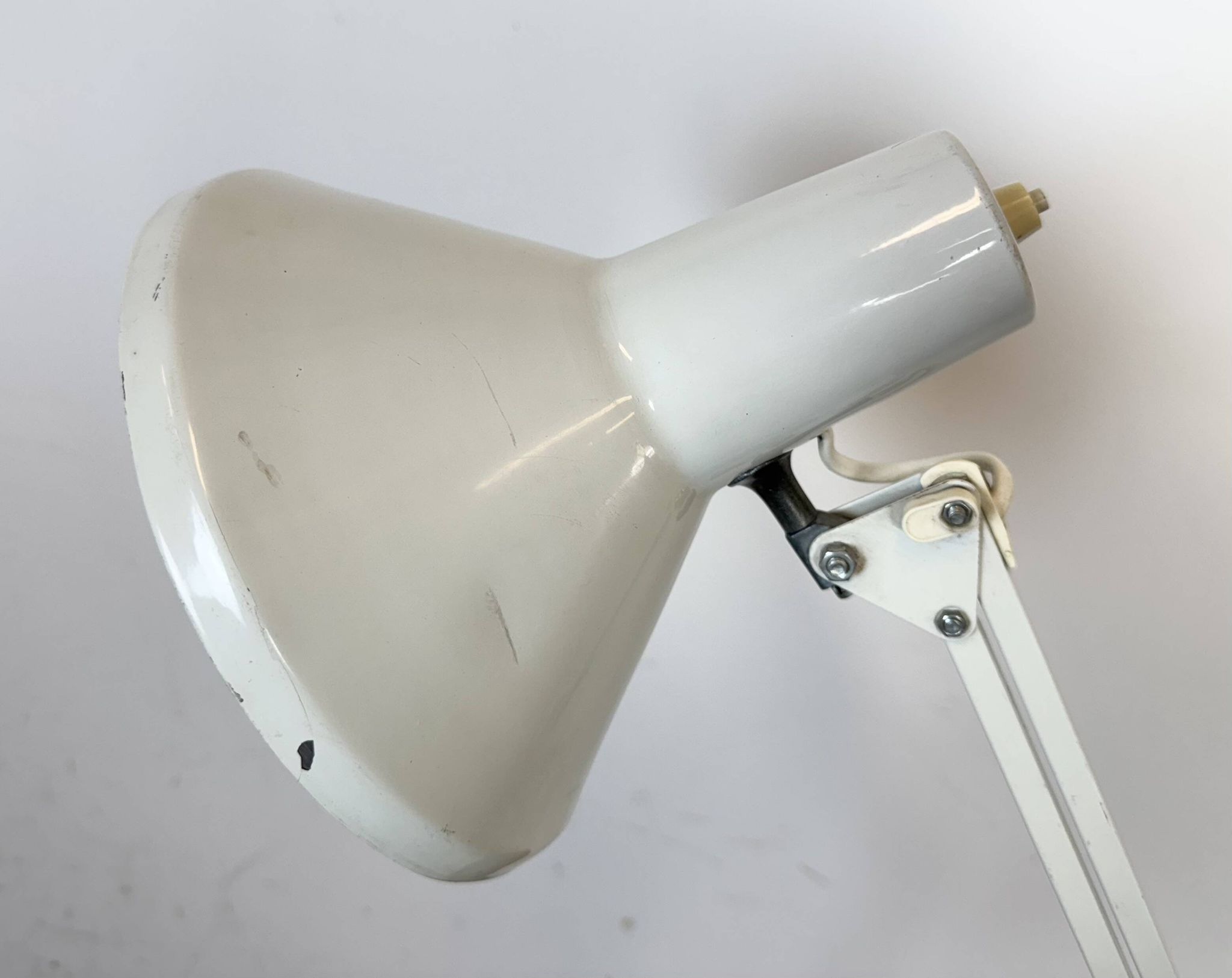 Vintage White Italian Architect Table Lamp, 1970s