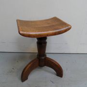 Tabouret de piano vintage en chêne des années 1930