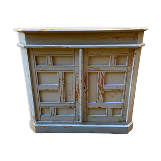 Patinated corner cabinet