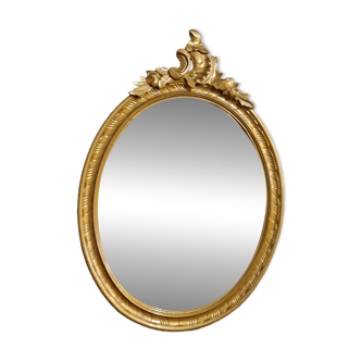 Miroir ovale doré
