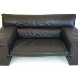 Knoll Brigadier 2 seater leather sofa by Cini Boeri