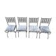 Set of 4 wrought iron chairs with seat cushions