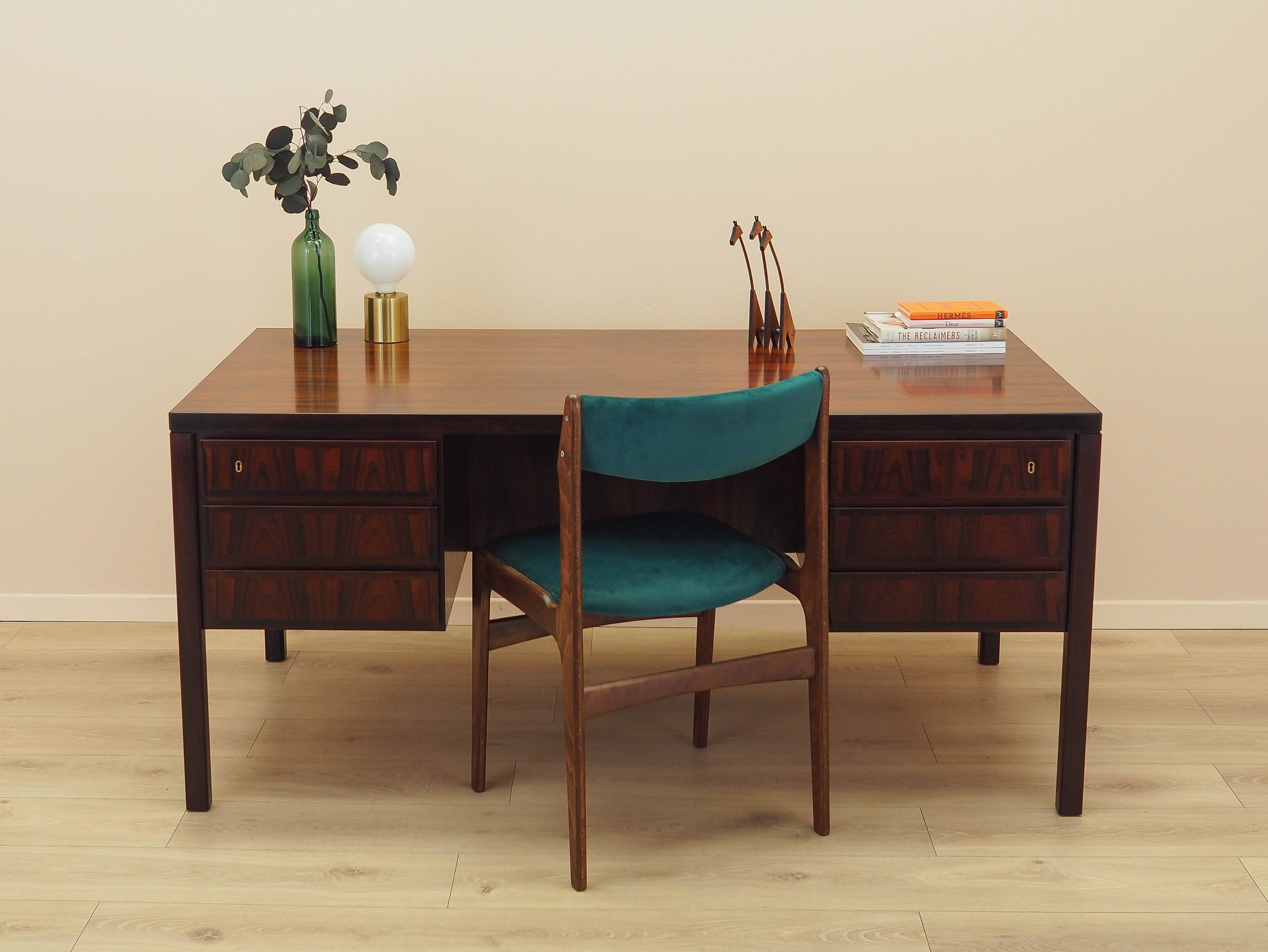 Rosewood desk, Danish design, 1970s, manufactured by Omann Jun