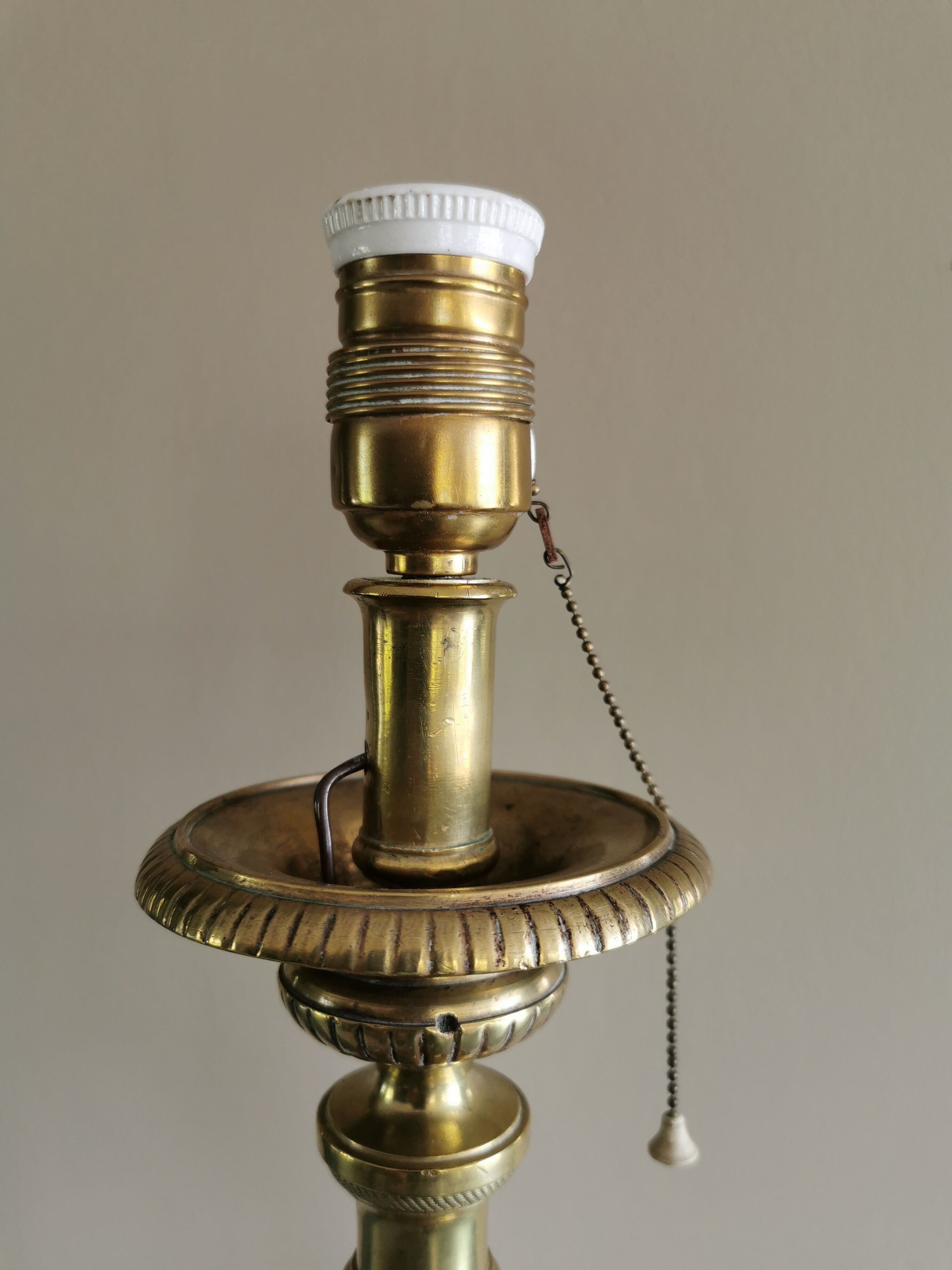 Brass tube lamp foot