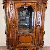 Bibliothèque style louis XV provençale de forme demi lune en merisier vers 1930