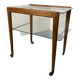 Mid-century scandinavian teak and glass trolley side table, 1950s
