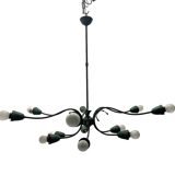 Italian Bronze Green Chandelier 1950’s