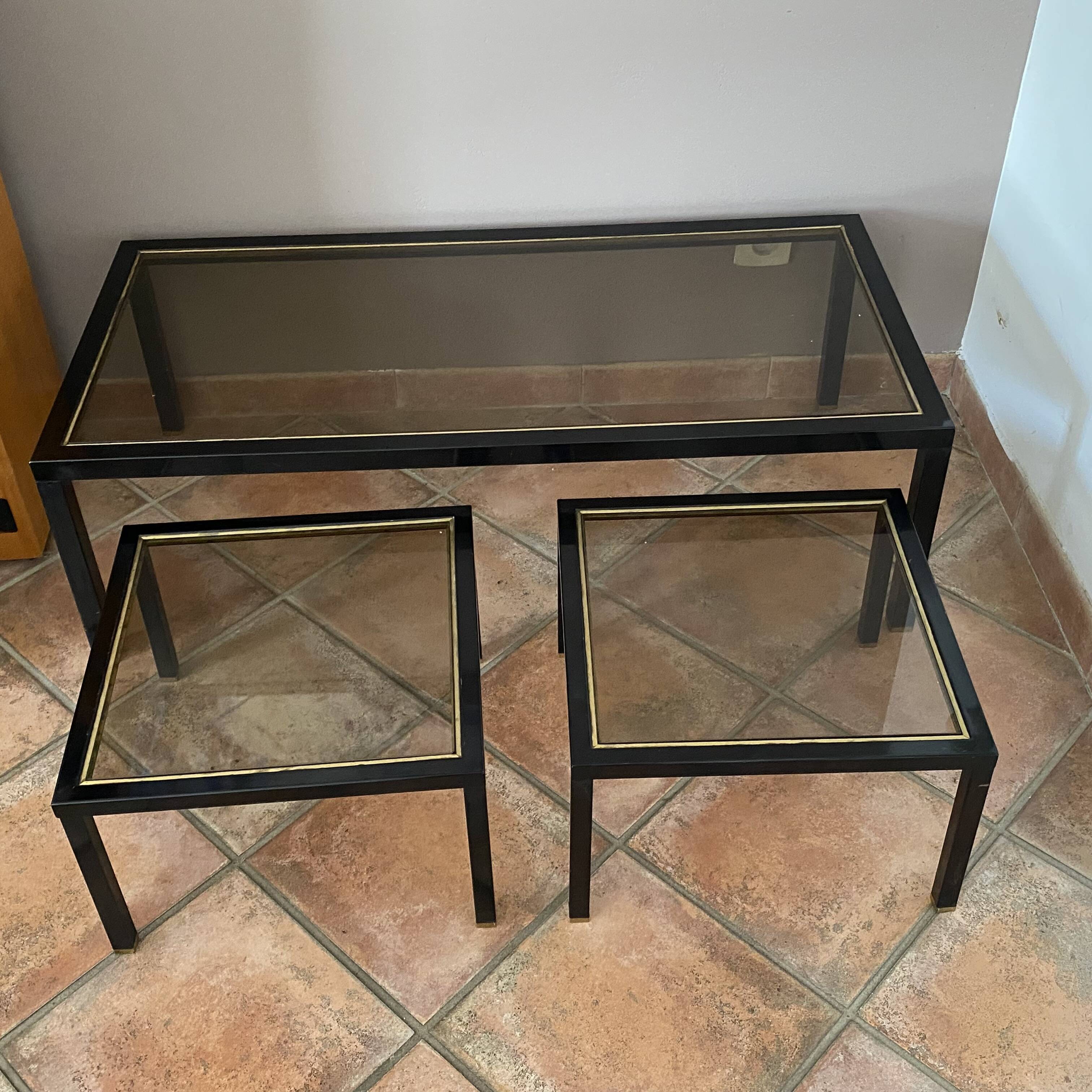 Set of 3 nesting tables by Roche Bobois. 1970.