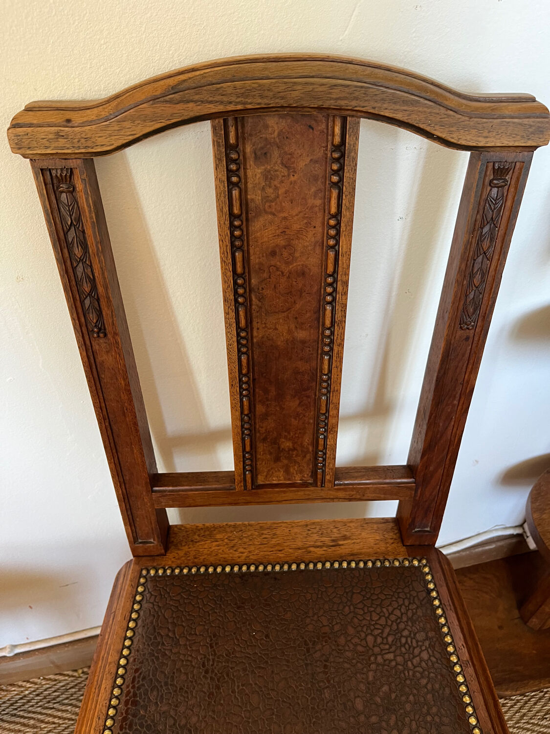 Pair of art deco style wooden chairs